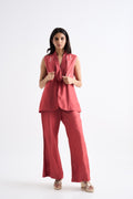 Coral Madder Thread Embroidered Coordset