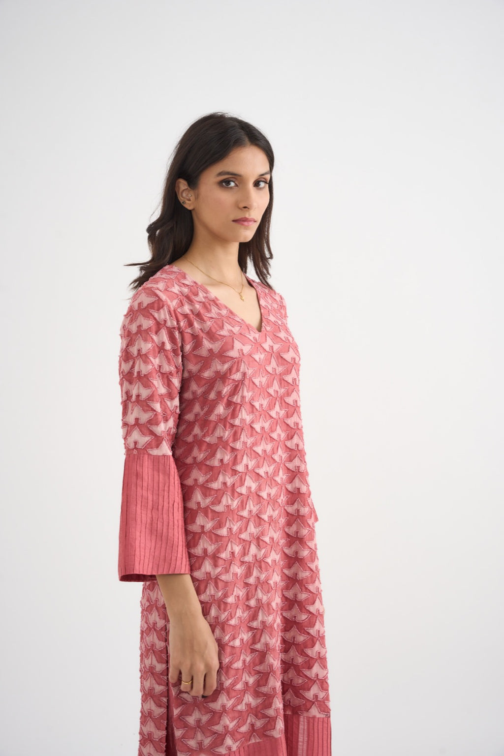Coral Star Completely Embroidered Suit