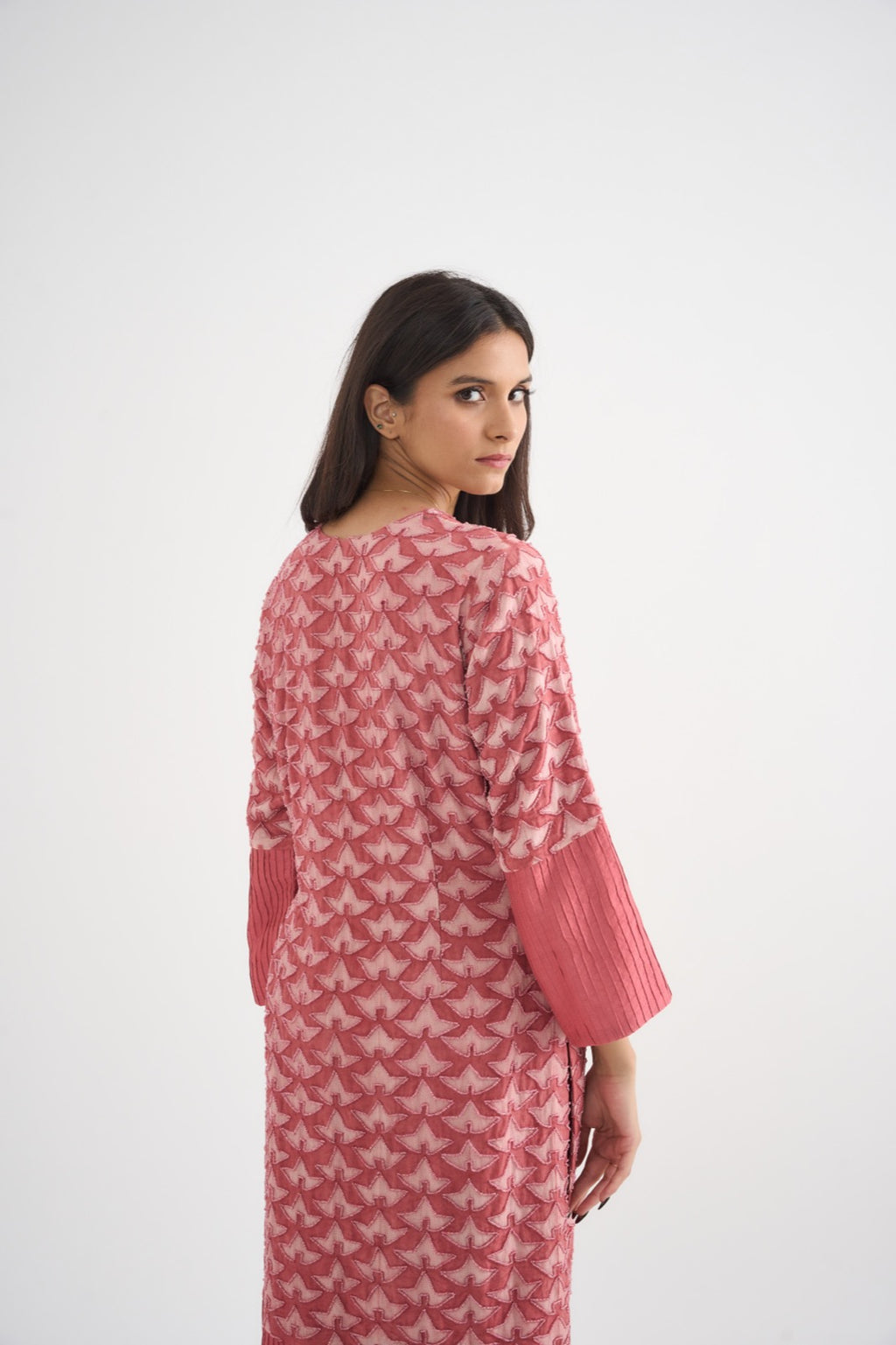 Coral Star Completely Embroidered Suit