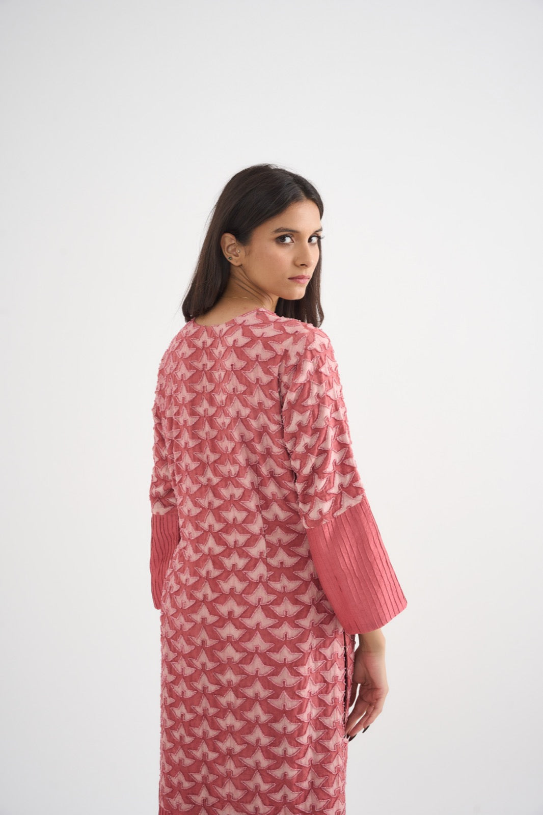 Coral Star Completely Embroidered Suit