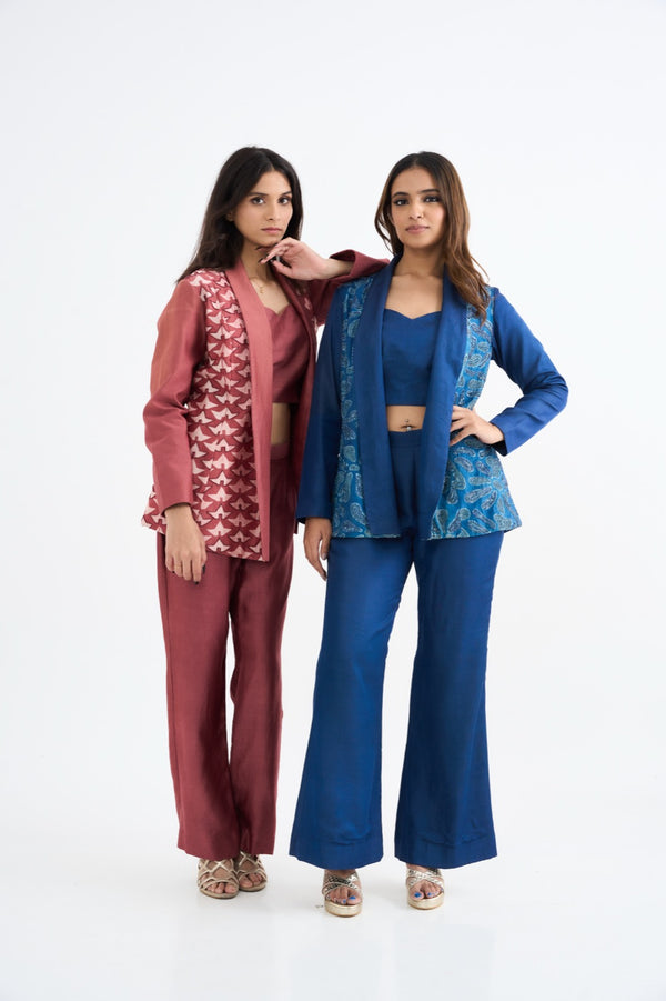 Coral Star Embroidered Coordset