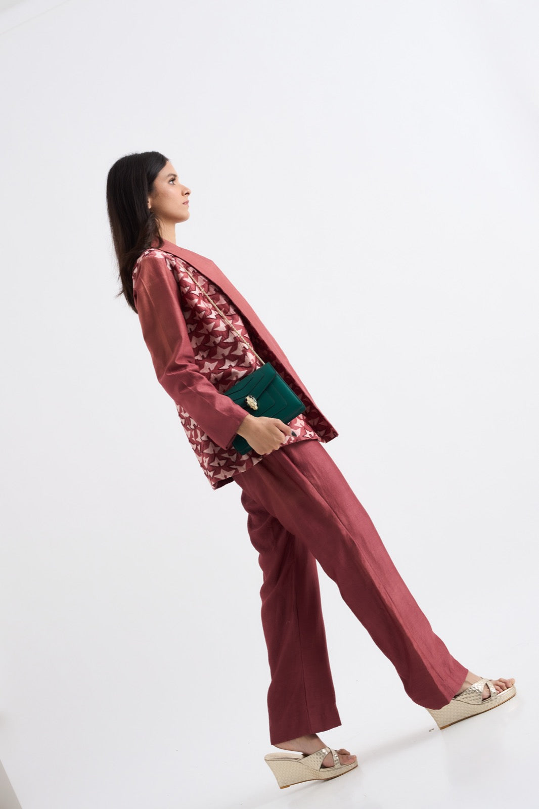 Coral Star Embroidered Coordset