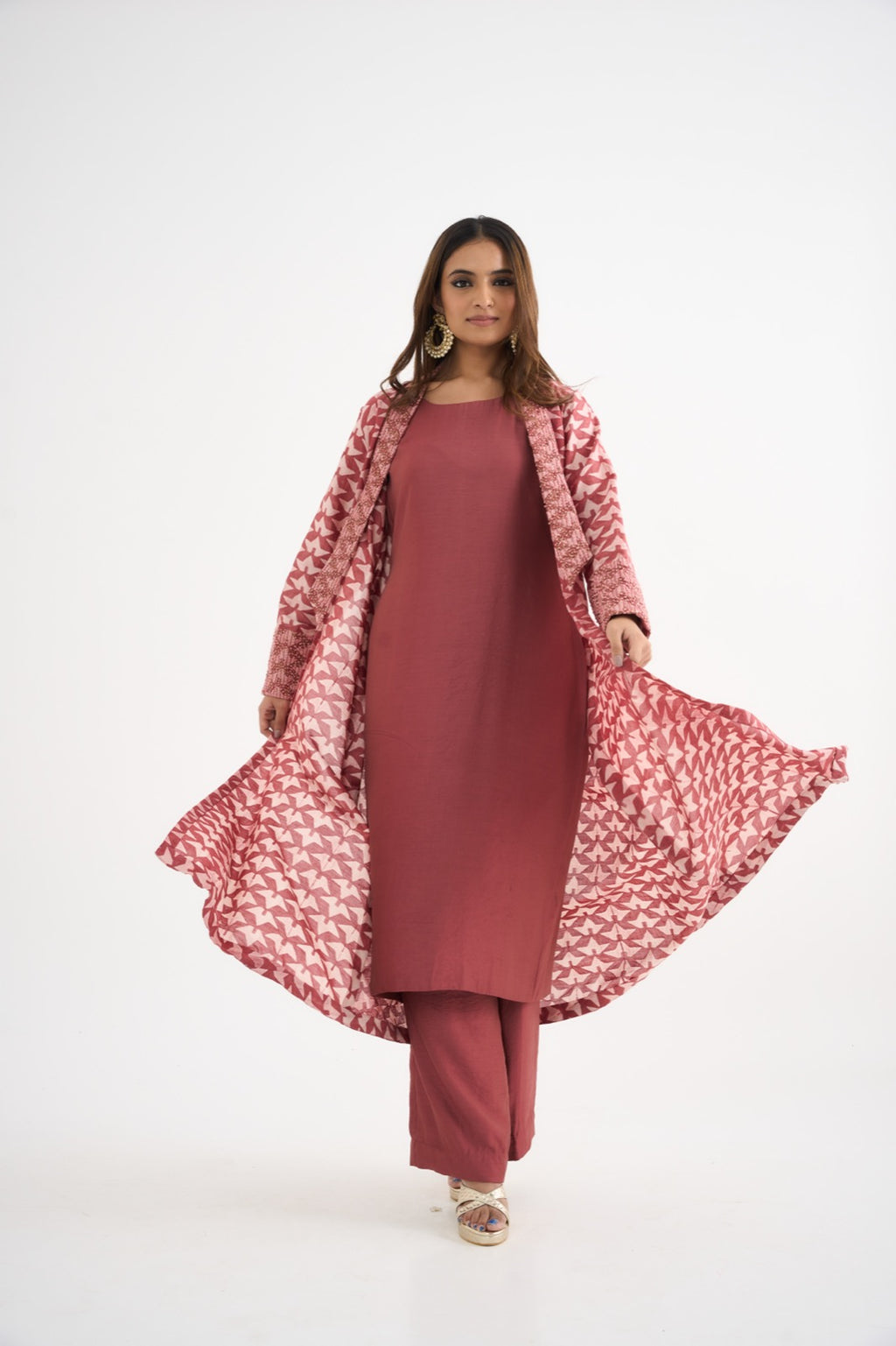 Coral Star Embroidered Suit