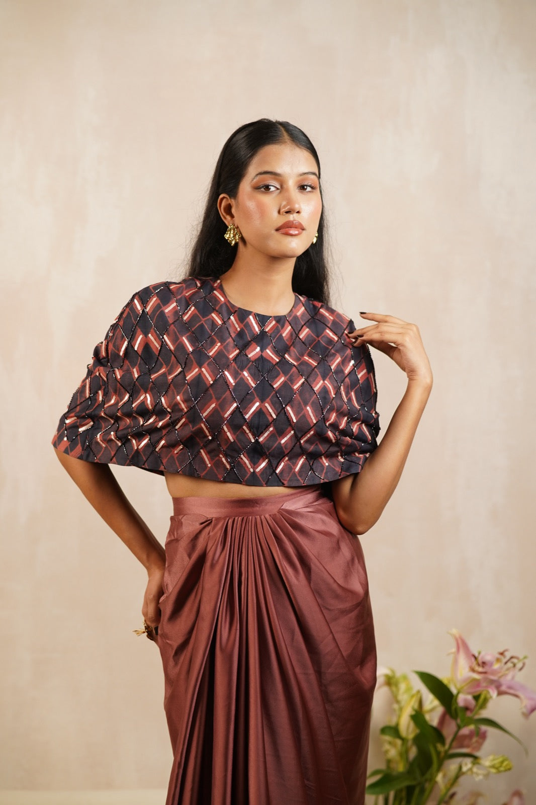 Coral Zig Zag Embroidered Coordset
