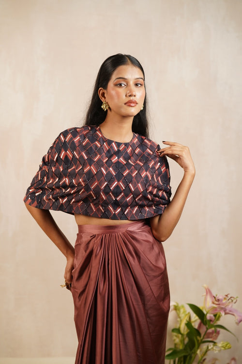 Coral Zig Zag Embroidered Coordset