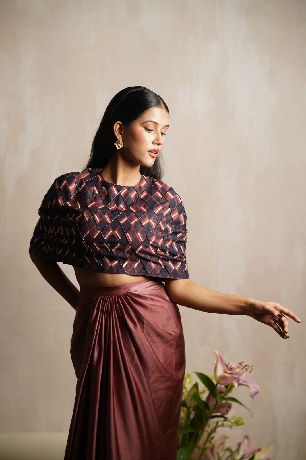 Coral Zig Zag Embroidered Coordset