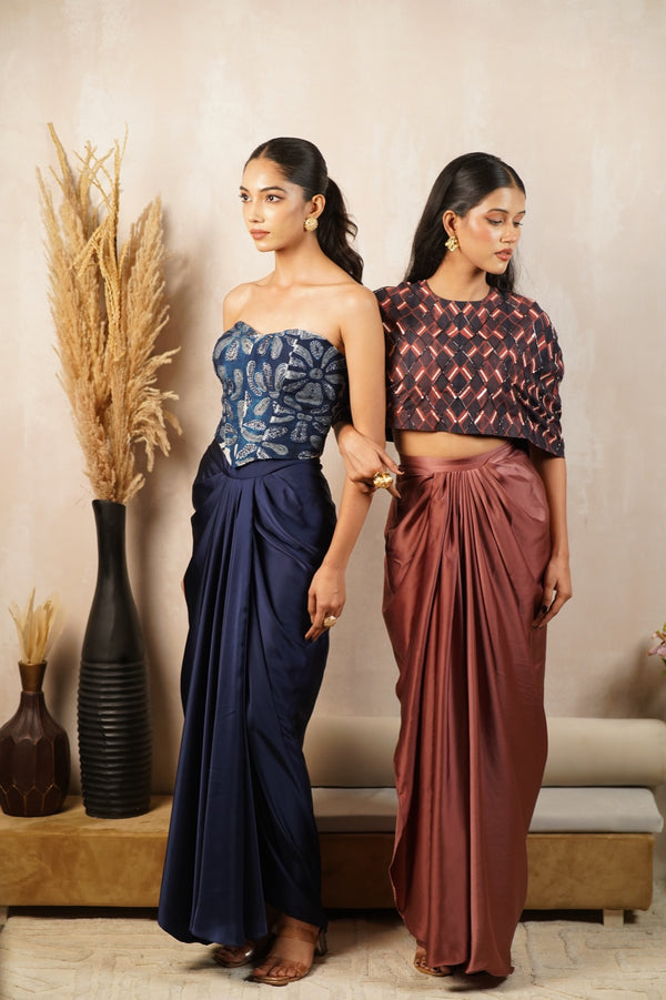 Indigo Embroidered Corset