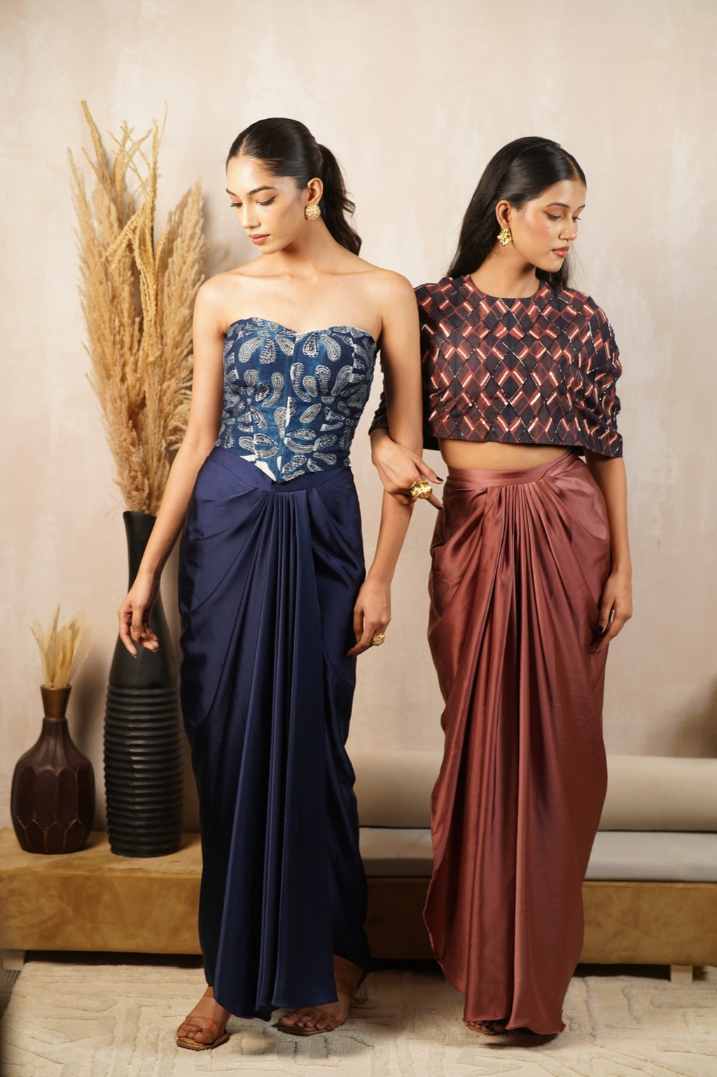 Indigo Embroidered Corset
