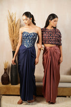 Indigo Embroidered Corset