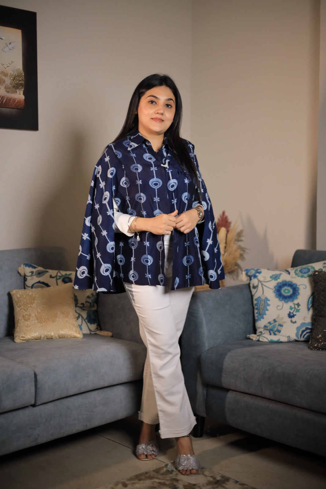 Indigo Evil Eye Cape