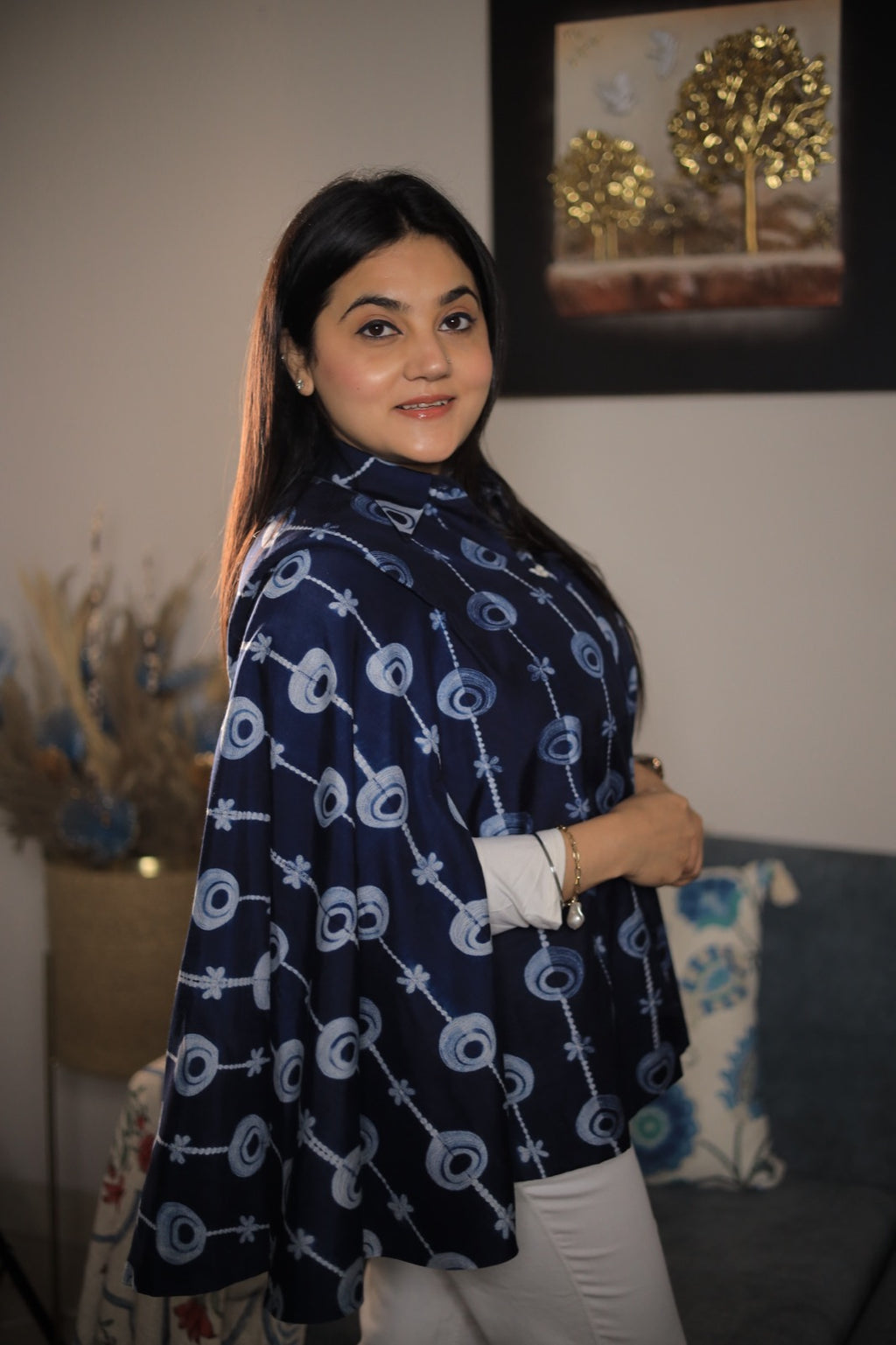 Indigo Evil Eye Cape