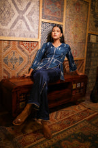 Indigo Madder Embroidered Coordset