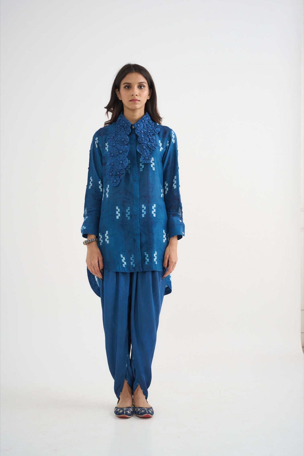 Indigo Madder Flower Collar Coordset