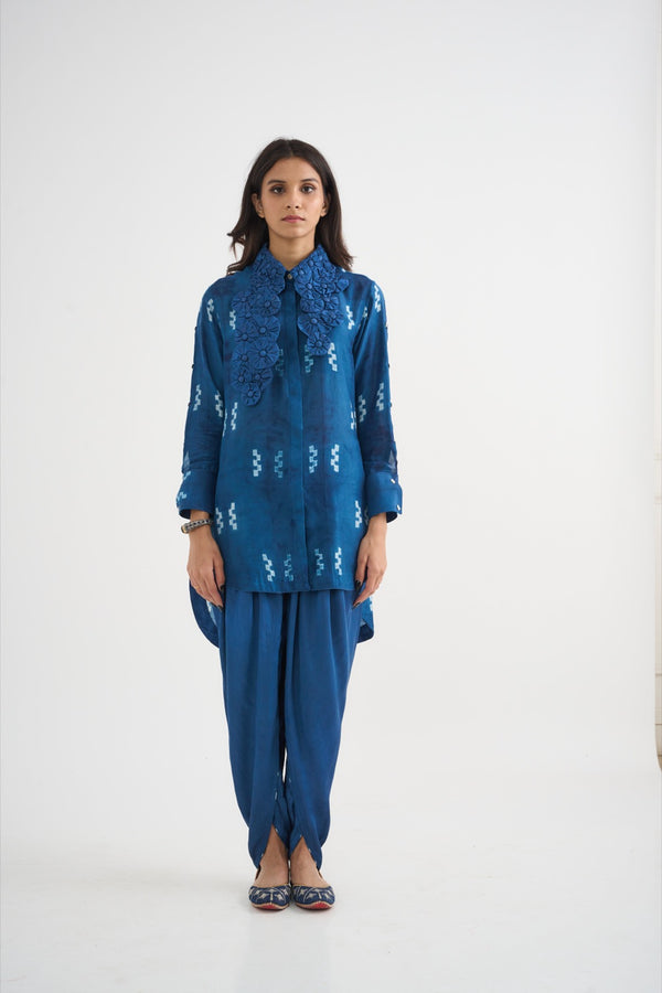 Indigo Madder Flower Collar Coordset