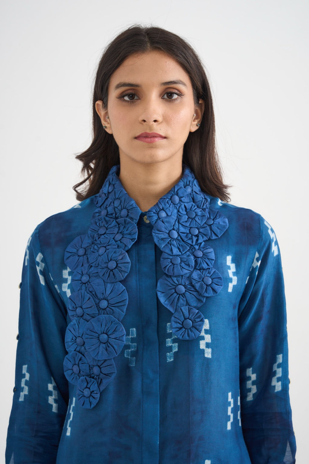 Indigo Madder Flower Collar Coordset