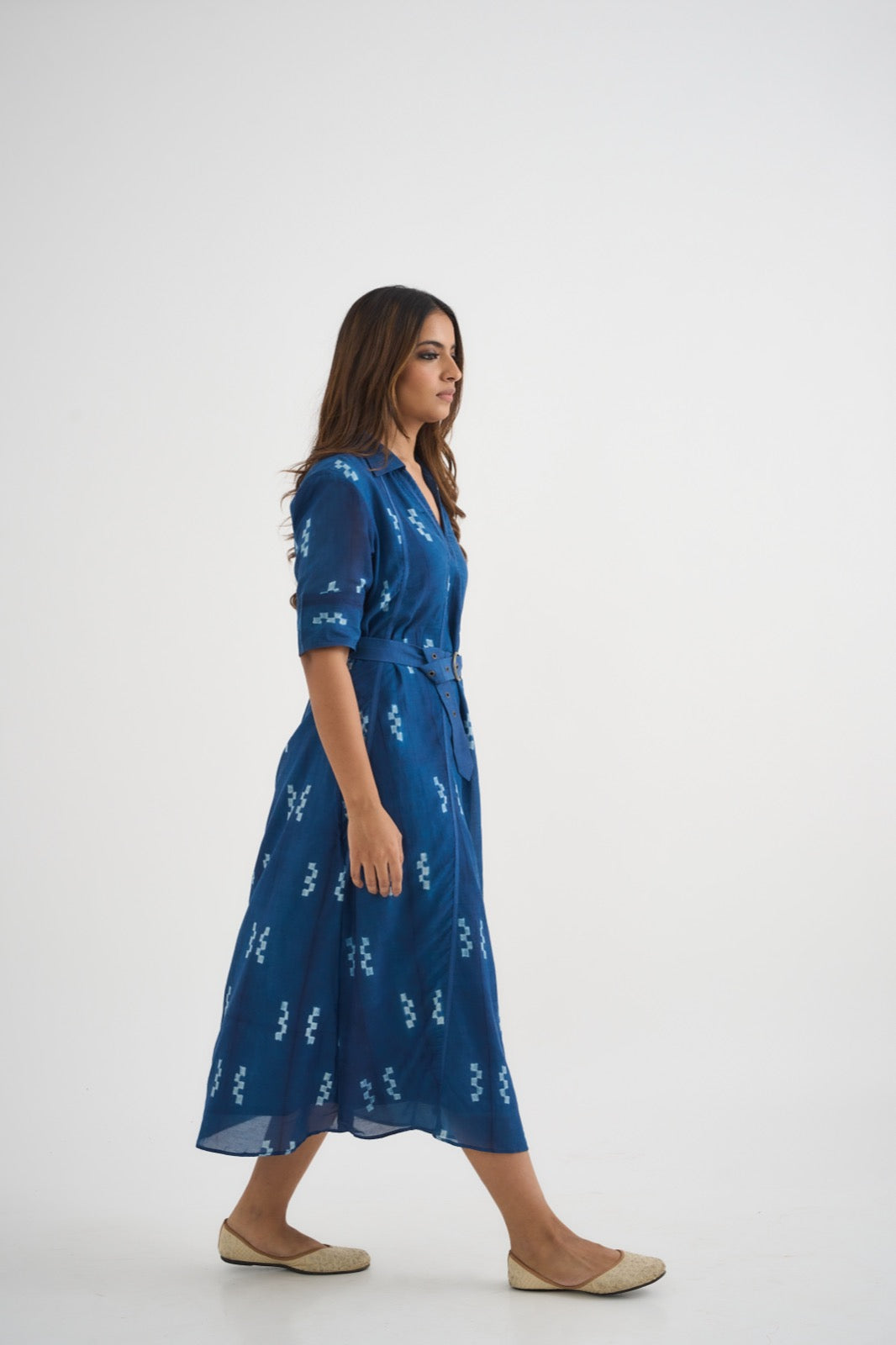 Indigo Madder Striped Dress