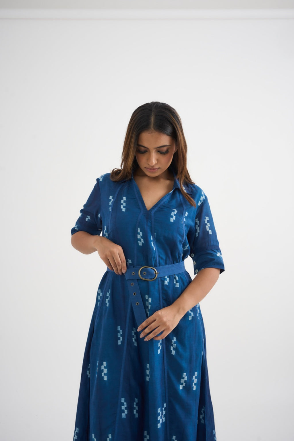 Indigo Madder Striped Dress
