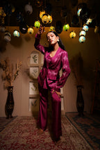 Pink Metallic Embroidered Coordset