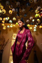 Pink Metallic Embroidered Coordset
