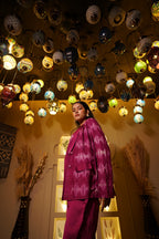 Pink Metallic Embroidered Coordset