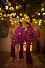 Pink Pearl Embroidered Cape Coordset