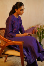 Purple Embroidery Suit with Dupatta