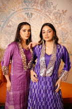 Violet Pink Embroidered Suit