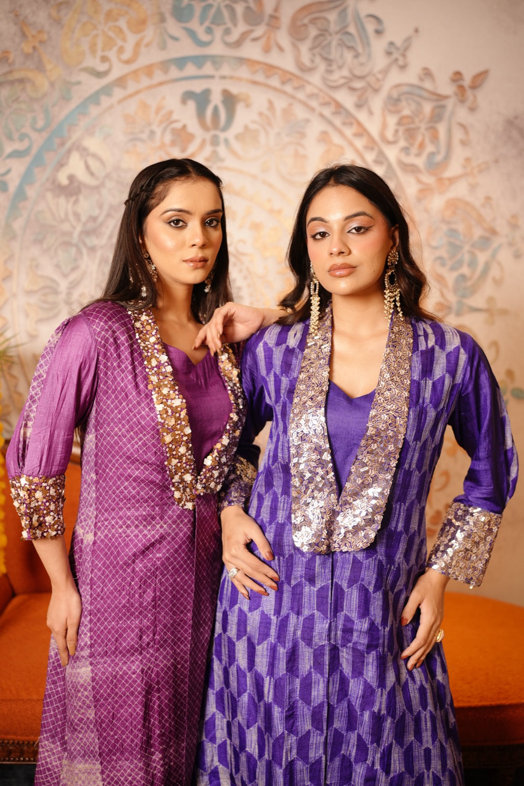 Violet Pink Embroidered Suit